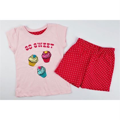 Różowa piżamka dla dziewczynki z muffinkami