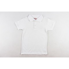 Koszulka Polo chłopięca biała z haftem