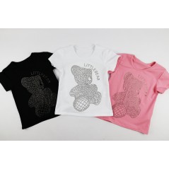 T-shirt z misiem dla dziewczynki, do wyboru 3 kolory