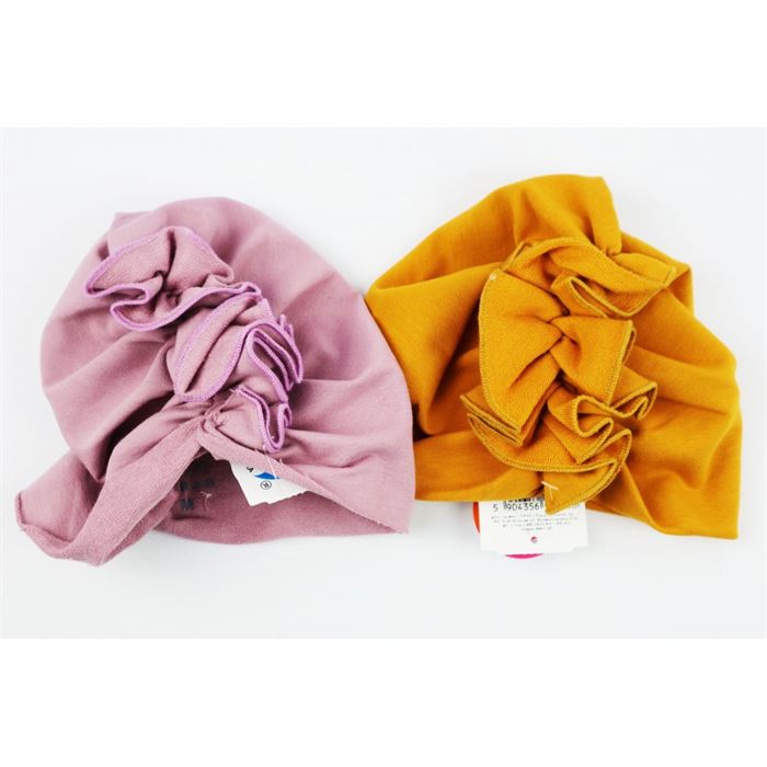 Turban dziewczęcy czapka z falbanką- 2 kolory do wyboru