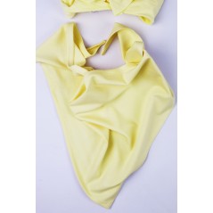 Komplet dla dziewczynki turban i chusta jasnożółty