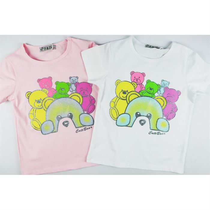 T-shirt dla dziewczynki z misiami- 2 kolory do wyboru