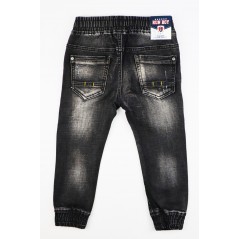 Spodnie jeansowe chłopięce ciemnoszare z gumką w pasie