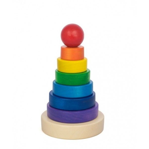 Zabawka drewniana TARNAWA Wieża okrągła kolor -nauka przez zabawę