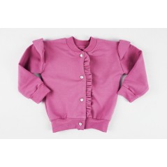 Bluza Bambarillo dziewczęca różowa z falbanką