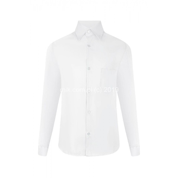 MIK  Regular Klasyczna biała elegancka koszula dla chłopca fason regular