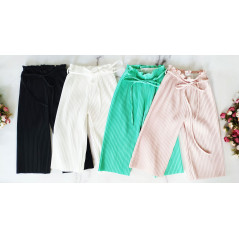 Spodnie materiałowe CULLOTE dziewczęce z wiązaniem w pasie- kolory do wyboru