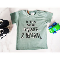 MROFI T-shirt chłopięcy MORO napis NIECH MOC BĘDZIE Z WAMI