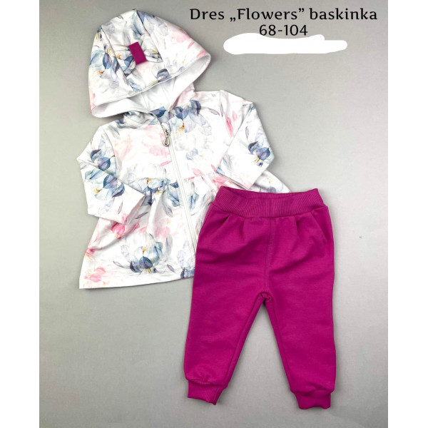 MROFI Komplet dziewczęcy FLOWERS Bluza i spodnie