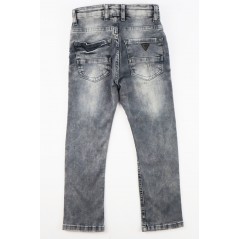 Szare spodnie jeansowe chłopięce z przetarciami